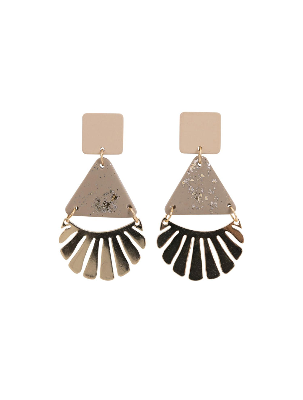 Gold Fans Earrings