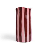 Medium Vase - Burgundy and Pink Stripe