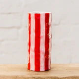 Medium Vase - Red & Pink Stripe