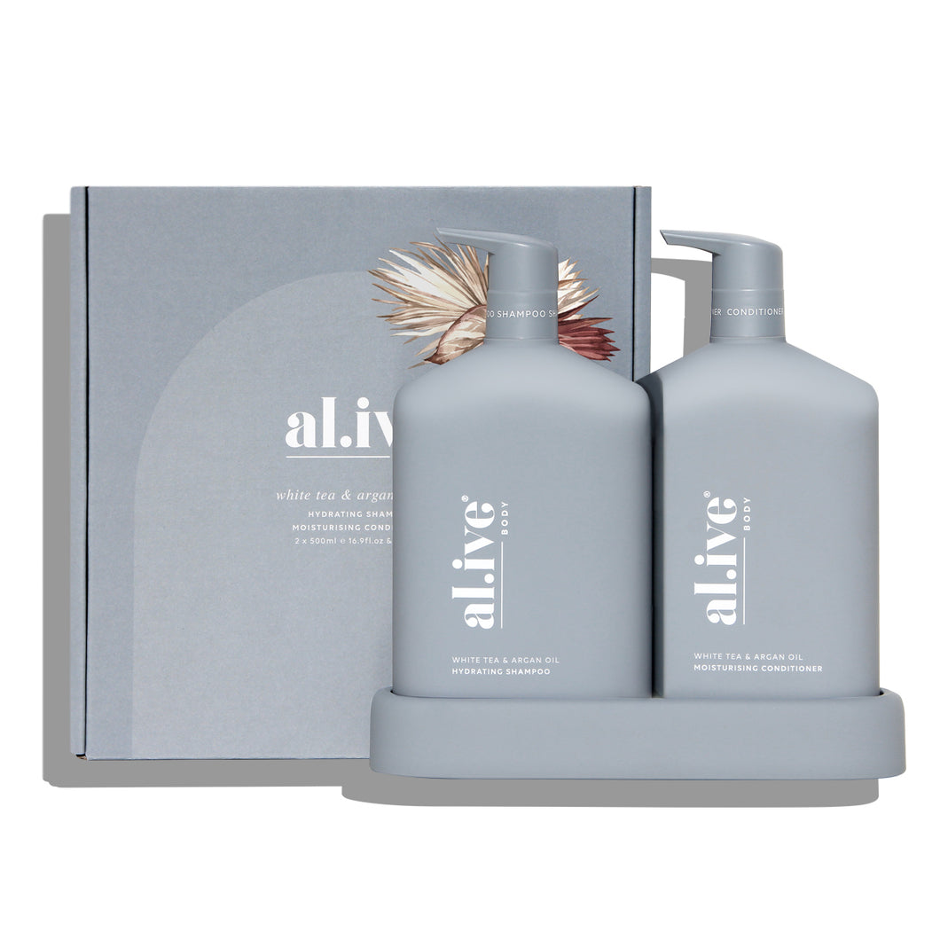 Al.ive shampoo and conditioner duo - White Tea & Argan Oil