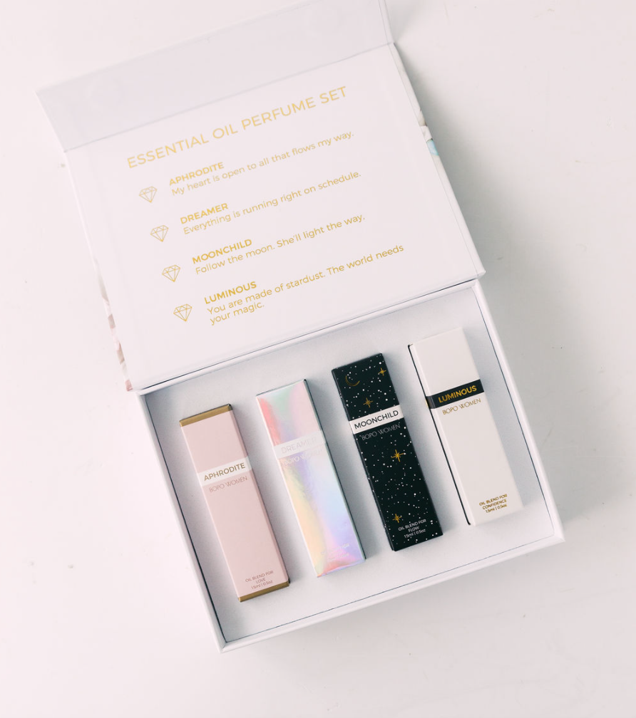 Bopo Crystal perfume oil roller gift set